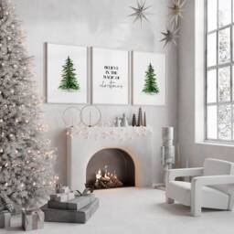 Christmas Prints Set Of 3 - Wall Art Decor Xmas Decoration Seasonal Home Winter Wonderland - thumbnail 3