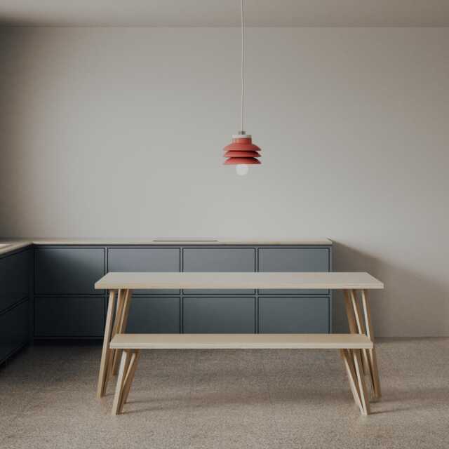 Ply Dining Set With Solid Oak Legs, Customisable Sizes, Worldwide Delivery, Birch Ply Collection - image 1