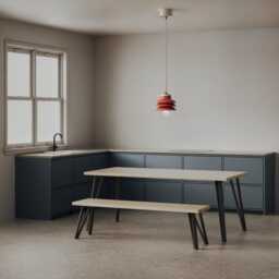 Ply Dining Set With Solid Oak Legs, Customisable Sizes, Worldwide Delivery, Birch Ply Collection - thumbnail 4
