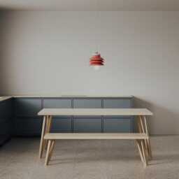 Ply Dining Set With Solid Oak Legs, Customisable Sizes, Worldwide Delivery, Birch Ply Collection