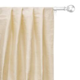 Cream 100% Pure Silk Dupioni Curtain Panels - Rod Pocket, Grommet, Box Pleat, Three Pinch Tab Top & Plain Ring Top - thumbnail 1
