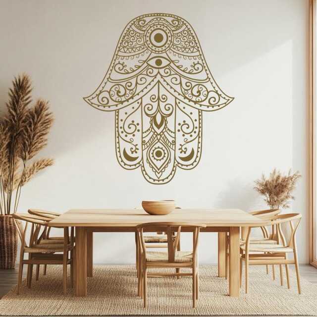 Hand Of Fatima Yoga Wall Decal Spiritual Mudra Vinyl Sticker - image 1