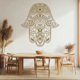 Hand Of Fatima Yoga Wall Decal Spiritual Mudra Vinyl Sticker - thumbnail 1