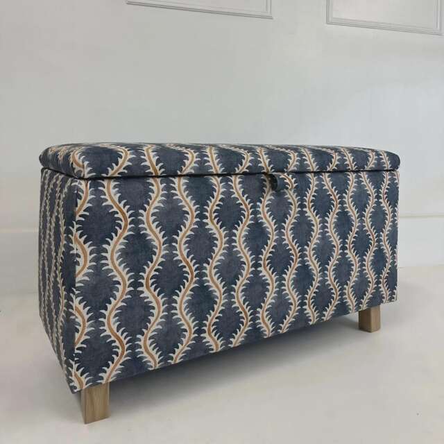 Ottoman in Linwood Helter Skelter Slate - image 1
