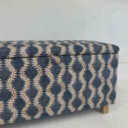 Ottoman in Linwood Helter Skelter Slate - thumbnail 2