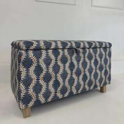 Ottoman in Linwood Helter Skelter Slate - thumbnail 1