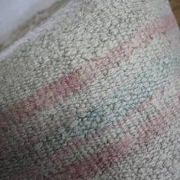 40cm - 16Inch Vintage Kilim Cushion Cover Handwoven - Soft Weave Plain Hemp Wool Linen - thumbnail 3