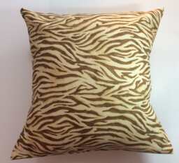 Zebra Print Pillow Cover, Animal Linen Brown Pillow, Designer Pillow, Animal Throw Brown , 20x20 - thumbnail 1