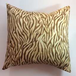 Zebra Print Pillow Cover, Animal Linen Brown Pillow, Designer Pillow, Animal Throw Brown , 20x20 - thumbnail 2