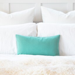 Seafoam Green Cotton Pillow Cover, Oblong Lumbar Or Euro Sham - thumbnail 3