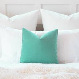 Seafoam Green Cotton Pillow Cover, Oblong Lumbar Or Euro Sham - thumbnail 1