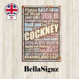 Cockney Rhyming Slang Metal Sign, Funny Man Cave Decor - thumbnail 1