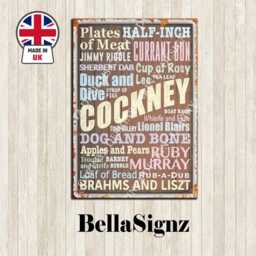 Cockney Rhyming Slang Metal Sign, Funny Man Cave Decor - thumbnail 2