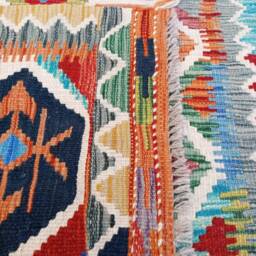 Kilim Rug Tribal, Handmade Artisan Afghan Turkish Aztec Reversible Natural Wool 155x100 cm - thumbnail 3