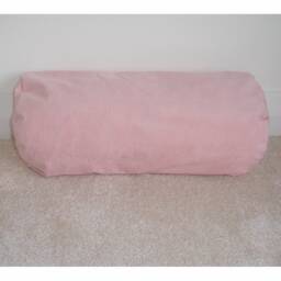 "Half Moon Bolster Cover Pink Plain Faux Suede Microsuede Block Solid Colour 18""x8""x4.5" - thumbnail 2