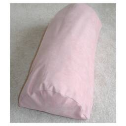 "Half Moon Bolster Cover Pink Plain Faux Suede Microsuede Block Solid Colour 18""x8""x4.5" - thumbnail 3