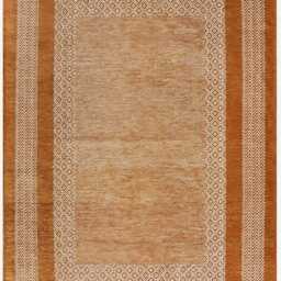 Rustic Brown Area Rug Washable Geometric Farmhouse Decor - thumbnail 2