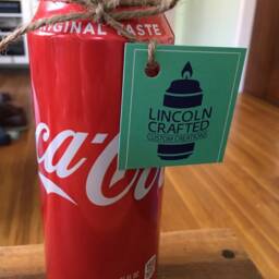 Coca Cola Can Candle - Handmade, Soy Wax, Upcycled Decor - thumbnail 2