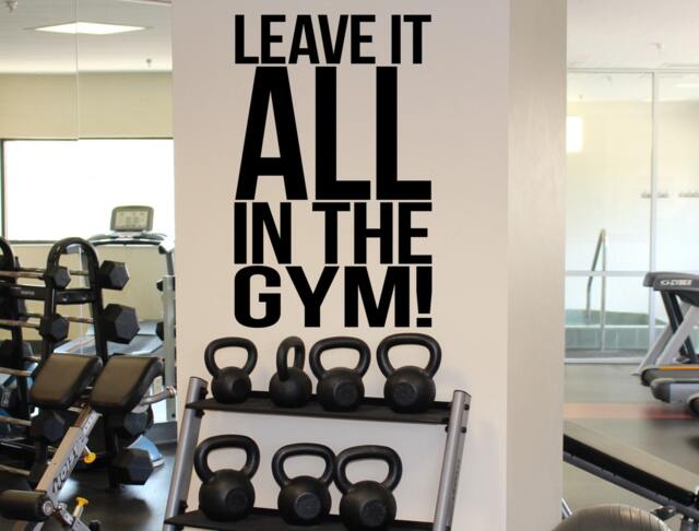 Leave It All in The Gym Wall Decal Motivation Quotes Sport Fitness Workout Vinyl Sticker Interior Graphics 10(Gqm - image 1
