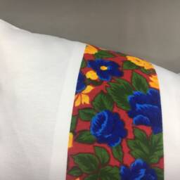 Floral Ikat Lumbar Pillow Cover, Handwoven Silk Accent - 12x20 - thumbnail 2