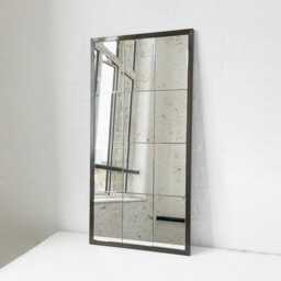 Quadris Rectangular Antiqued Panelled Mirror With Bronze Patina Frame - thumbnail 2