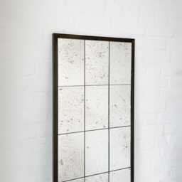 Quadris Rectangular Antiqued Panelled Mirror With Bronze Patina Frame - thumbnail 3