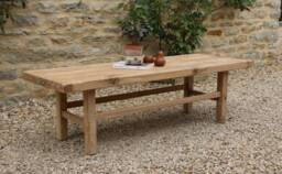 French Modern Rustic Oak Coffee Table