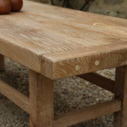 French Modern Rustic Oak Coffee Table - thumbnail 3
