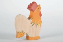 Adorable Wooden Rooster Toy - Waldorf & Montessori Inspired Eco-Friendly Animal Handcrafted Organic Wood Handmade Toys For Kids