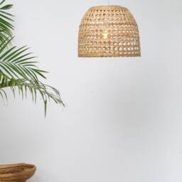 Handwoven Bamboo Pendant Light - Hill Tribe Basket Lampshade - thumbnail 3