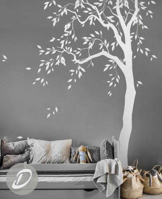 White Tree Decal Large Nursery Tree Vinyl Wall Art Wall Mural Sticker Kids Room Decor Nature Tattoo Am041 - image 1