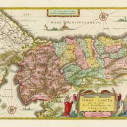 Old Map Of Palestine - Blaeu Print Terra Sancta Holy Land Poster 1665 Ancient Jerusalem Israel Judea Palestina Arabia - thumbnail 3