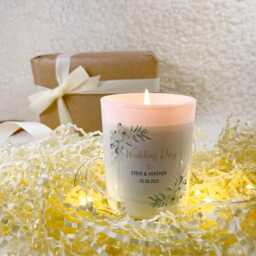 Wedding Day Candle Gift For Couple, Candle, Bride & Groom Gift, Mr Mrs Keepsake, Name & Date Gift, Favours - thumbnail 3