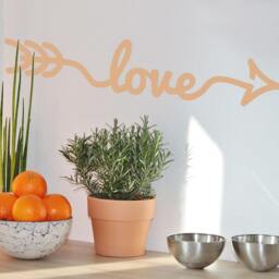 Love Arrow Quote Vinyl Wall Decal - Modern Script Design - thumbnail 1