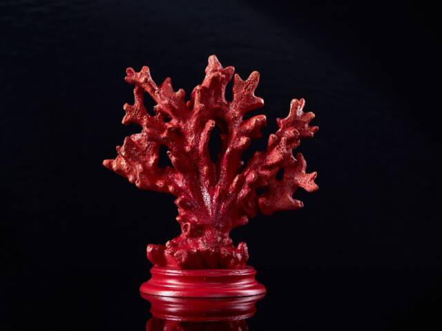Decorative Red Coral Sculpture Beachy Home Office Decor, Aquarium & Bookshelf Decoration Item - image 1