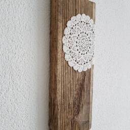 Lace Driftwood Wall Art, Crochet Lace - thumbnail 2