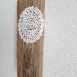 Lace Driftwood Wall Art, Crochet Lace - thumbnail 3