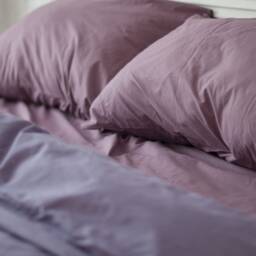 Cotton Duvet Cover Set in Violet. Cover + 2 Pillowcases. Twin Full Queen King Single Kingsingle Double Custom Bed Linen - thumbnail 2