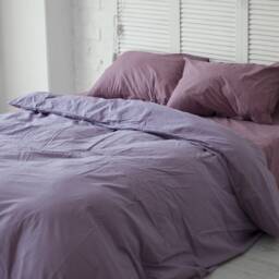 Cotton Duvet Cover Set in Violet. Cover + 2 Pillowcases. Twin Full Queen King Single Kingsingle Double Custom Bed Linen