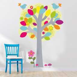 Tree Wall Decal For Kids Room, Large Vinyl Nursery Peel & Stick, Big Decor Decals Self Adhesive - thumbnail 1