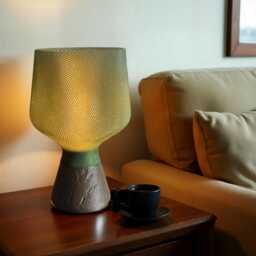 Modern Mesh Vase-Like Table Lamp - 20 Colour Combinations 3D-Printed Desk Ambient Light Fixture - thumbnail 2