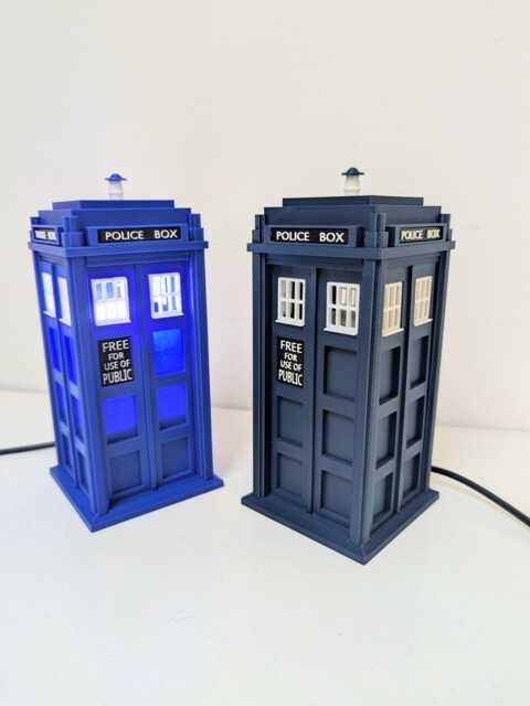Dr Who Tardis Night Light, 3D Printed Police Box Lamp - Usb Powered 3 Colours - image 1