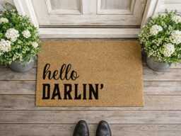 Hello Darlin Country Gift - Durable Outdoor Welcome Mat Rustic Ranch D??cor - thumbnail 1