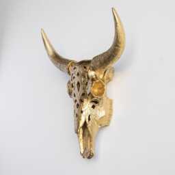 Faux Taxidermy Decorative Carved Bison Skull - Wall Decor Gold Cbi0808 - thumbnail 2