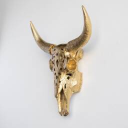 Faux Taxidermy Decorative Carved Bison Skull - Wall Decor Gold Cbi0808 - thumbnail 2