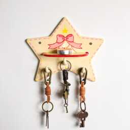 Custom Ceramic Bowtie Wall Key Holder Personalized Star Fantasy Tealight Sconce Handpainted Entryway Organizer Dreamy Handmade Home Decor - thumbnail 1