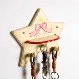 Custom Ceramic Bowtie Wall Key Holder Personalized Star Fantasy Tealight Sconce Handpainted Entryway Organizer Dreamy Handmade Home Decor - thumbnail 4