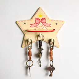 Custom Ceramic Bowtie Wall Key Holder Personalized Star Fantasy Tealight Sconce Handpainted Entryway Organizer Dreamy Handmade Home Decor - thumbnail 2