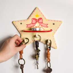 Custom Ceramic Bowtie Wall Key Holder Personalized Star Fantasy Tealight Sconce Handpainted Entryway Organizer Dreamy Handmade Home Decor - thumbnail 3