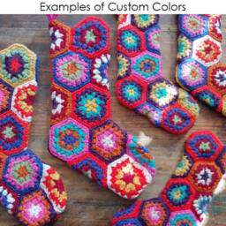 Vintage Style Christmas Stocking - Retro Granny Hexagon - thumbnail 3